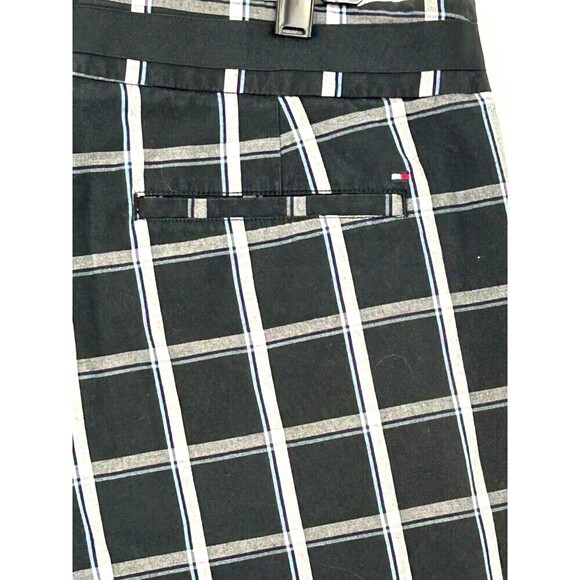 Tommy Hilfiger Golf Women Sz 12 Black Madras Plaid Bermuda Shorts Cotton Casual - Picture 10 of 12